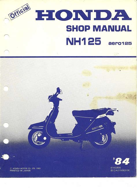 1984 Honda Aero Nh125 Workshop Repair Manual
