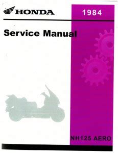 1984 Honda Nh125 Aero Service Repair Manual Download 84