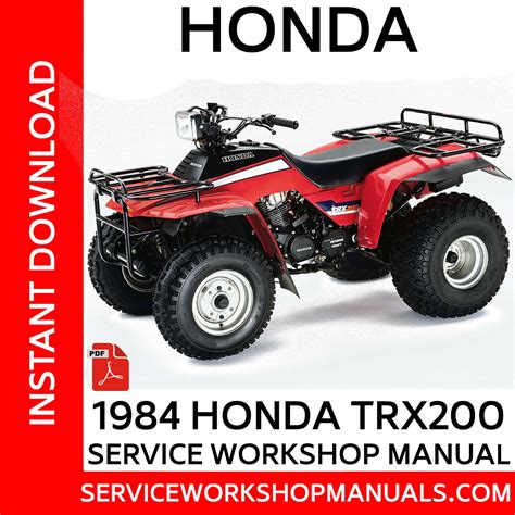 1984 Honda Trx 200 Service Repair Manual Trx200 Highly Detailed Fsm Pdf Preview