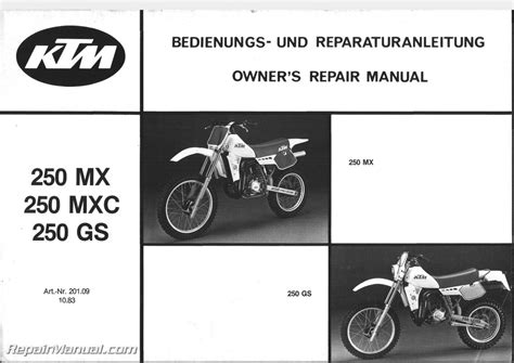 1984 Ktm 250 Mx Mxc Gs Service Repair Manual