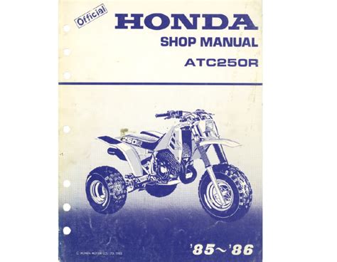 1985 1986 Honda Atc250r Service Repair Manual Download