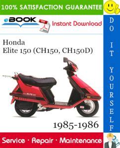 1985 1986 Honda Ch150 D Elite Scooter Service Repair Manual Download 85 86