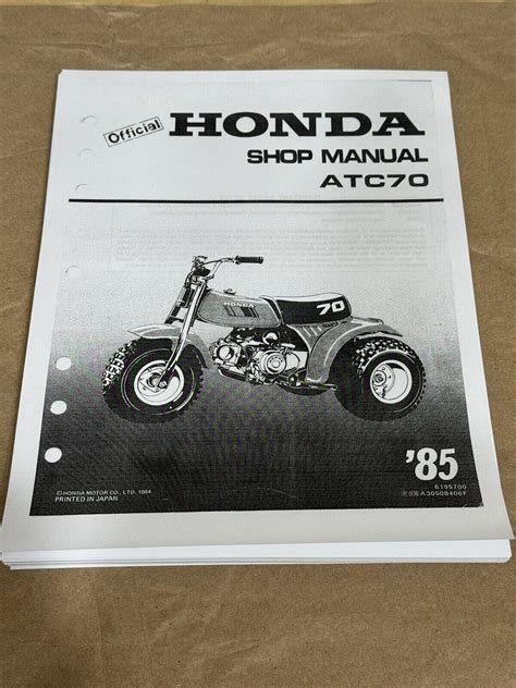 1985 Honda Atc 70 3 Wheeler Official Service Repair Manual Atc70 Highly Detailed Fsm Pdf Preview