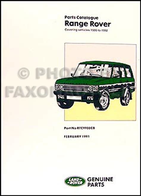 1986 1994 Range Rover Repair Manual