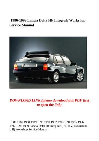 1986 1999 Lancia Delta Hf Integrale Workshop Service Manual