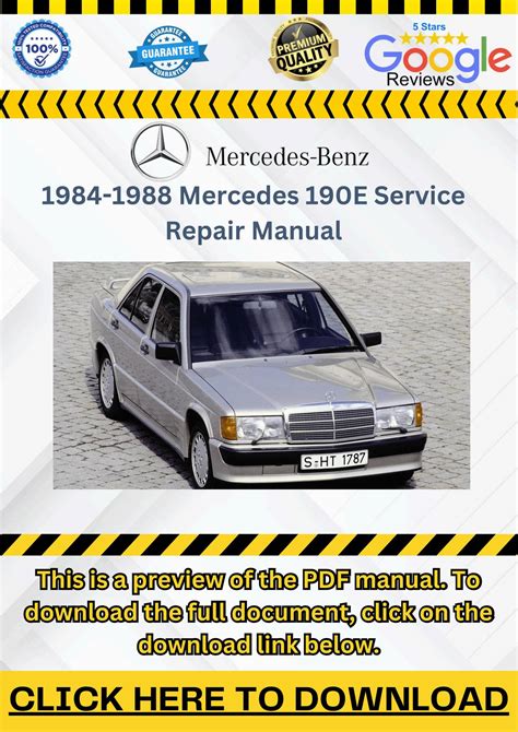 1986 Mercedes 190e Service Repair Manual 86