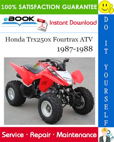 1987 1988 Honda Fourtrax Trx250x Service Repair Manual Pdf