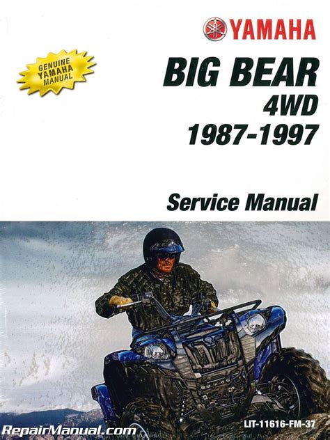 1987 2000 Yamaha Atv Big Bear Yfm350 Service Workshop Manual