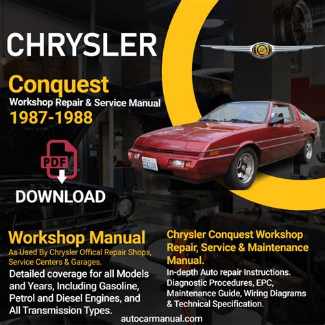 1988 Chrysler Conquest Workshop Repair Service Manual 10102 Quality