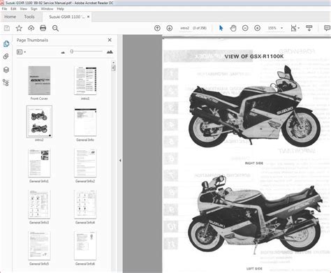 1989 1992 Suzuki Gsxr1100 Gsx R1100 Gsxr 1100 Motorcycle Service Manual