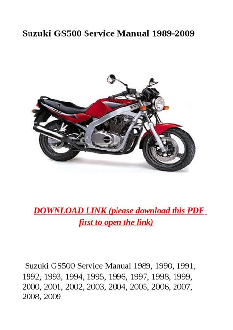 1989 2009 Suzuki Gs500 Service Repair Manual Download