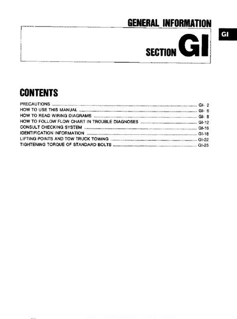 1990 Nissan 300zx General Information Section GI Manual and Wiring Diagram