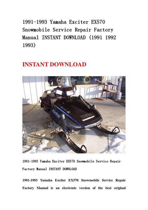 1991 1993 Yamaha Exciter Ex570 Snowmobile Service Repair Factory Manual Instant Download 1991 1992 1993