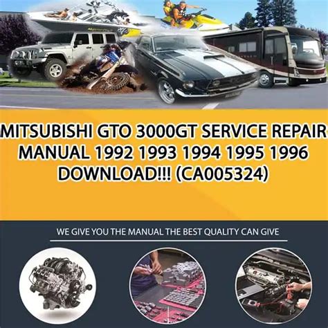 1992 1996 Mitsubishi Gto 3000gt Service Workshop Manual