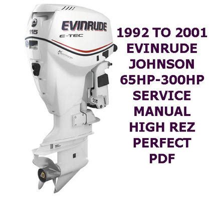 1992 2001 Johnson Evinrude Outboard 65hp 300hp Service Repair Manual Download