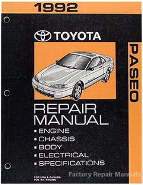 1992 Toyota Paseo Service Repair Manual Software