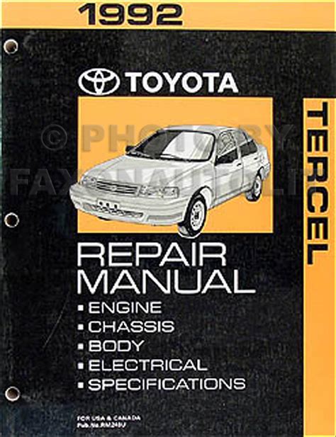 1992 Toyota Tercel Service Repair Manual Software