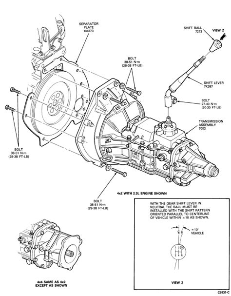 1992 ford ranger transmission diagram 