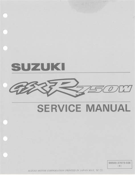 1993 1995 Suzuki Gsx R750w Motorcycle Service Manual