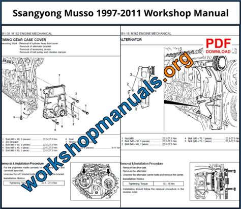 1993 2005 Ssangyong Musso Musso Sports Workshop Repair Service Manual