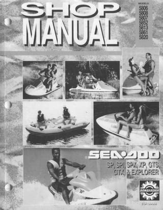 1993 Bombardier Seadoo Personal Watercraft Service Repair Shop Manual