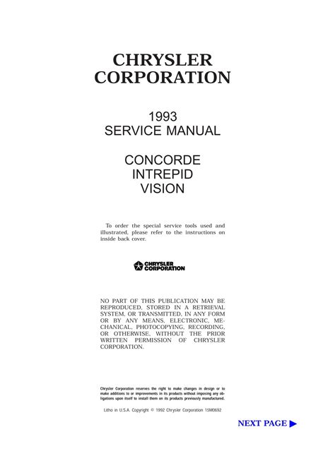 1993 Dodge Intrepid Service Repair Manual 93