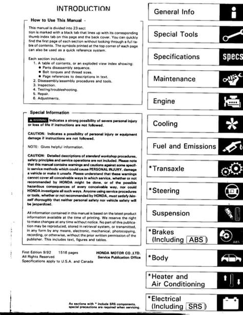 1993 Honda Prelude Service Repair Manual Download