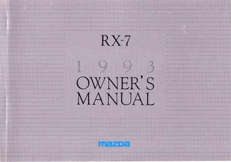 1993 Mazda Rx7 Service Manual Instant 93