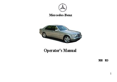 1993 Mercedes Benz 300sd W126 Owners Manual