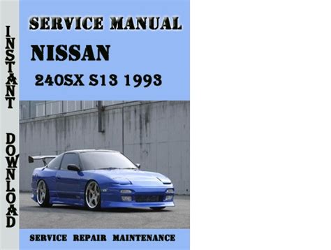 1993 Nissan 240sx Model S13 Series Workshop Service Repair Manual Instant Download