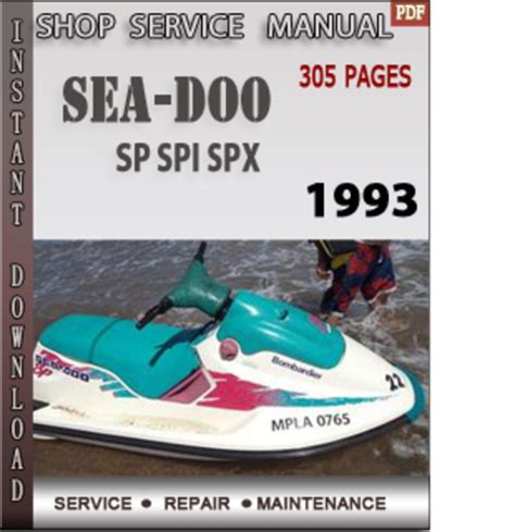 1993 Seadoo Factory Service Shop Manual Download