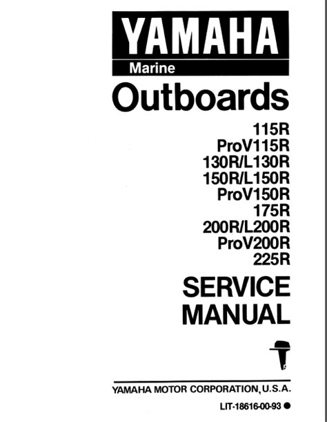 1993 Yamaha 200 Txrr Outboard Service Repair Maintenance Manual Factory