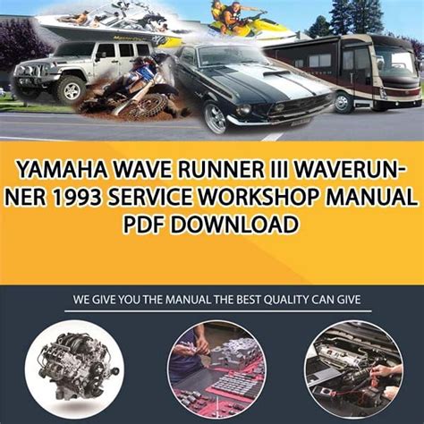 1993 Yamaha Waverunner Wave Blaster Iii Service Manual Wave Runner