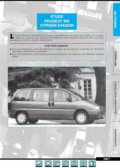 1994 2001 Peugeot 806 Fiat Citroen Evasion Jumpy Service Repair Manual