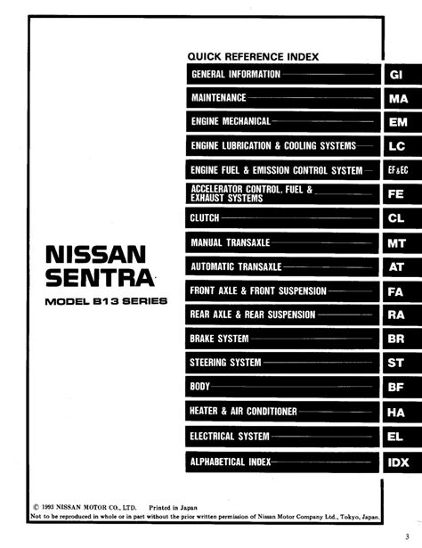 1994 Nissan Sentra Maintenance Section MA Manual and Wiring Diagram