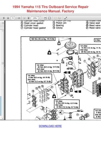 1994 Yamaha 115 Tlrs Outboard Service Repair Maintenance Manual Factory