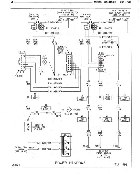 1994 jeep grand cherokee power window wiring diagram 