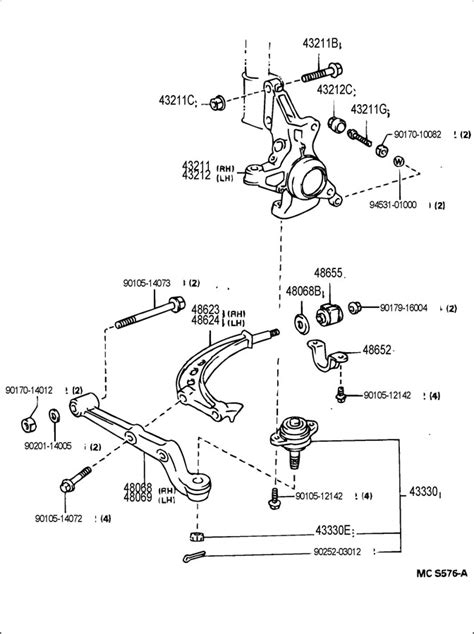 1994 toyota pickup front steering diagram 