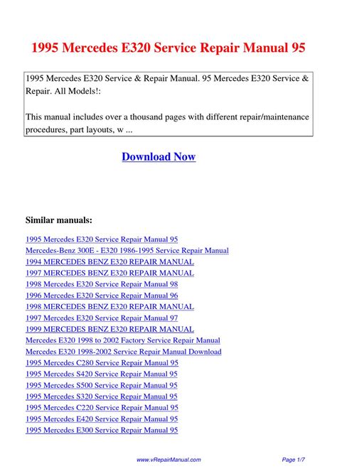 1995 Mercedes E320 Service Repair Manual 95
