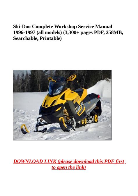 1996 1997 Ski Doo Complete Workshop Service Manual