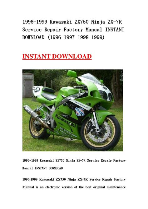 1996 1999 Kawasaki Zx750 Ninja Zx 7r Service Repair Manual Download