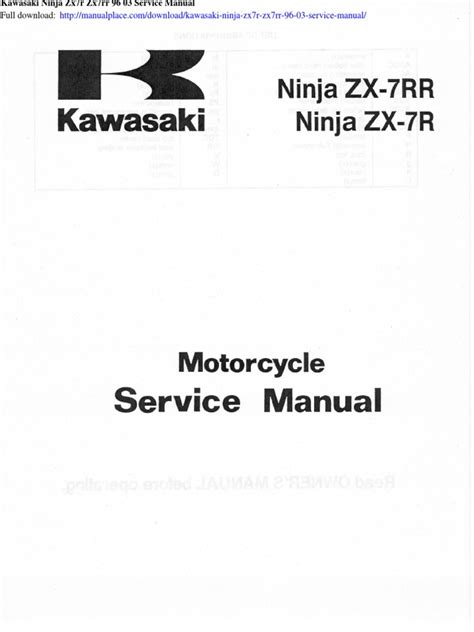 1996 2003 Kawasaki Ninja Zx7r Zx7rr Service Repair Manual Download