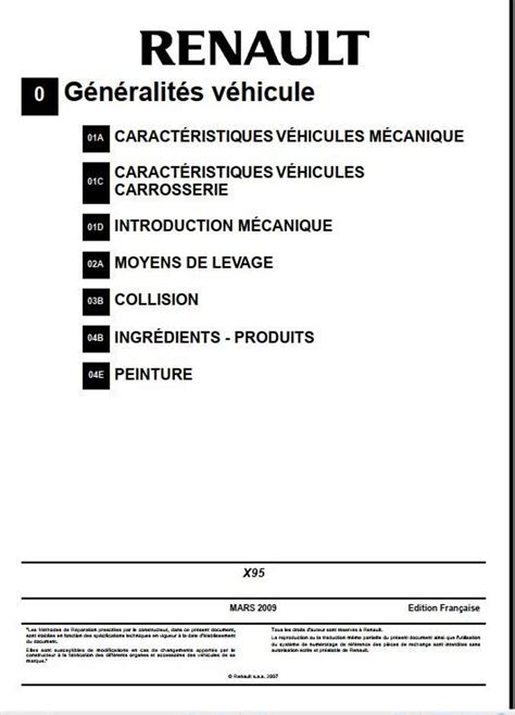 1996 2009 Renault M Eacute Gane Sc Eacute Nic I Ii Sc Eacute Nic Service Manual