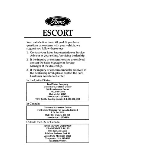 1996 Ford Escort Repair Manual Downloa