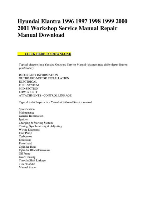 1996 Hyundai Elantra Service Repair Manual Software