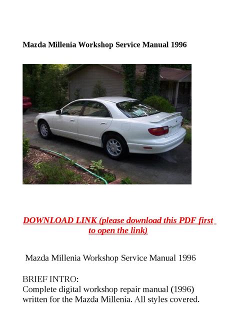 1996 Mazda Millenia Workshop Manual