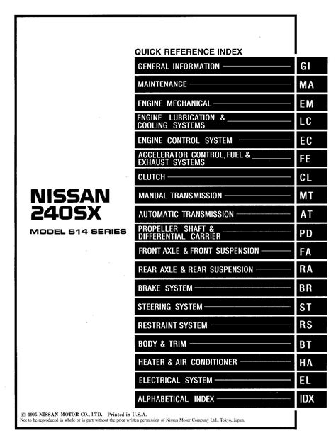 1996 Nissan 240sx Service Repair Manual Download