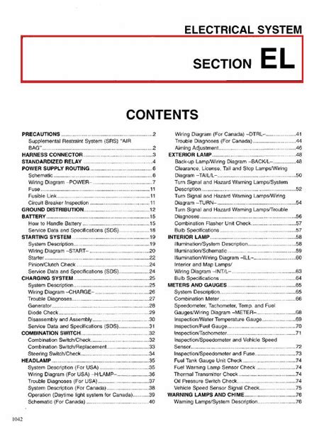 1996 Nissan D21 Electrical System Section EL Manual and Wiring Diagram