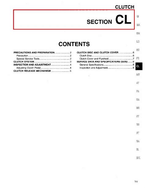 1996 Nissan Sentra Clutch Section CL Manual and Wiring Diagram