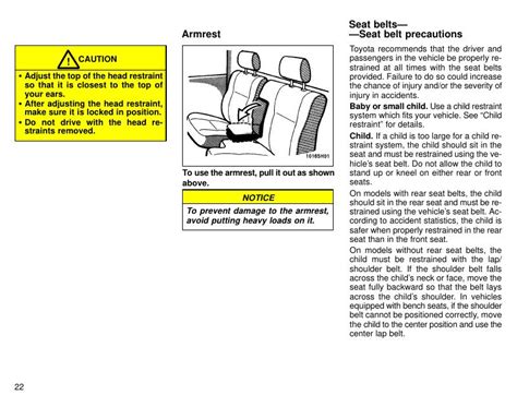 1996 Toyota Tacoma Seat Belts And Srs Manual and Wiring Diagram